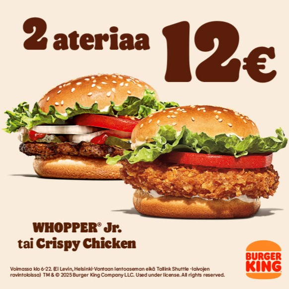 Crispy Chicken tai Whopper jr Burger King