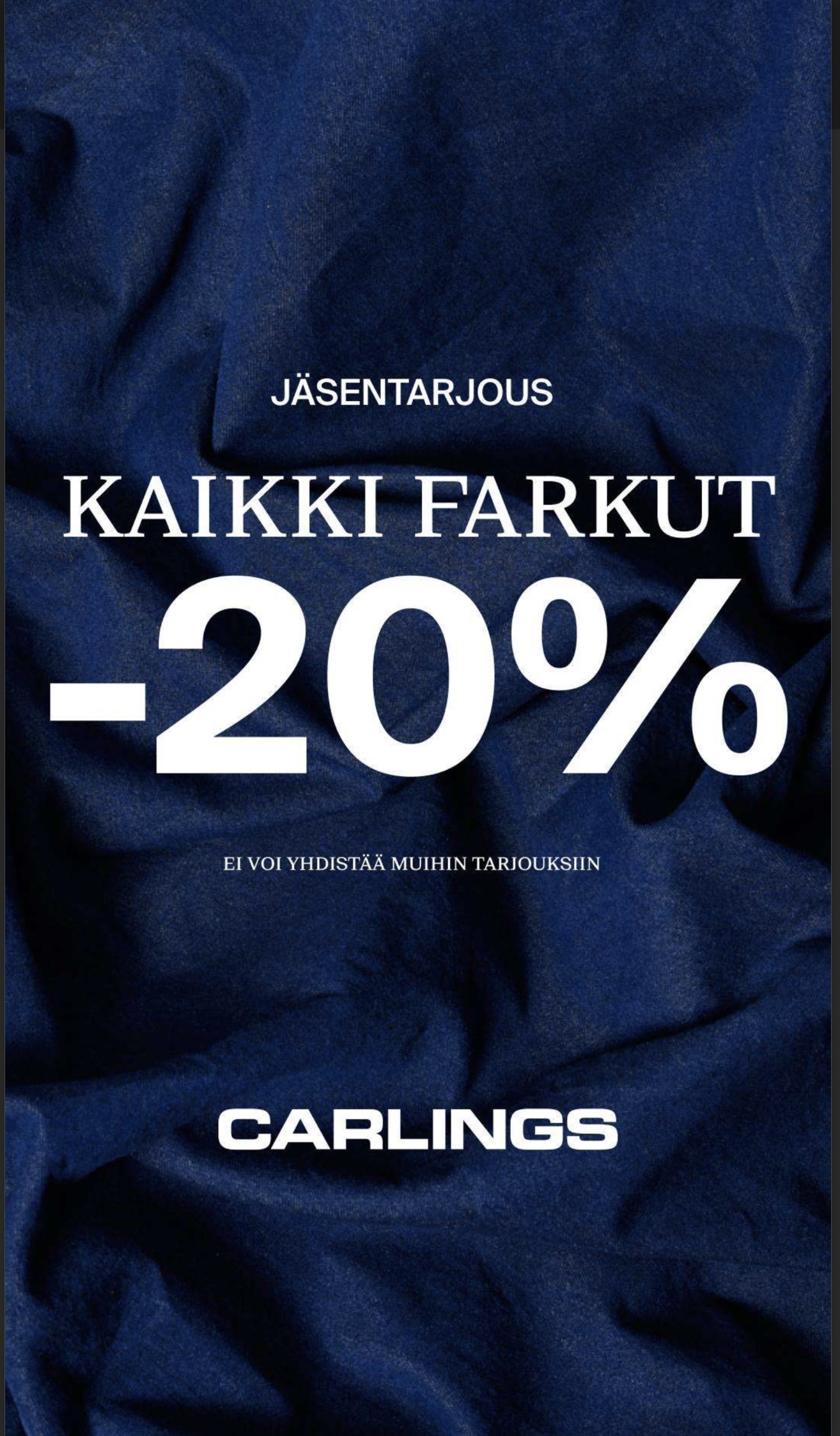 Super Weekend: kaikki farkut -20% Carlings Iso Omena