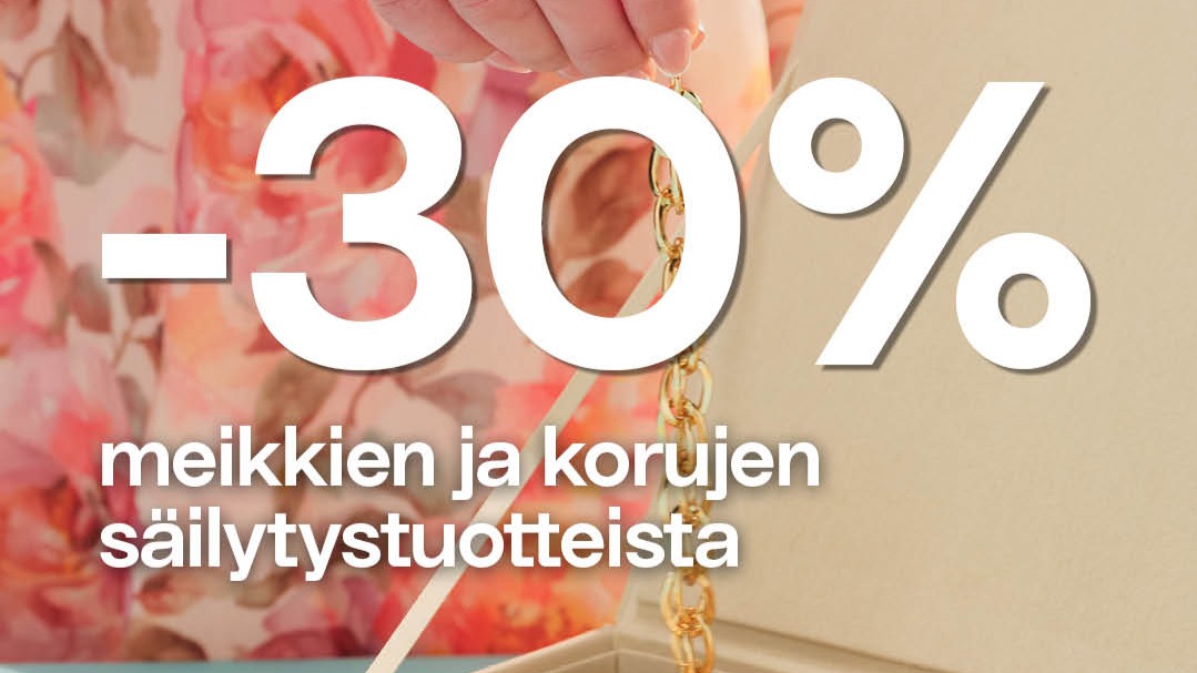 1.6-14.6 meikkien ja korujen säilytystuotteista -30% Clas Ohlson