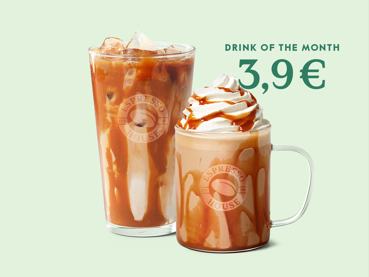 Drink of the month caramel latte 3,9e! Espresso House