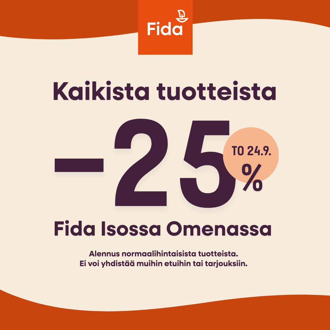Syntymäpäivätarjous Fida secondhand