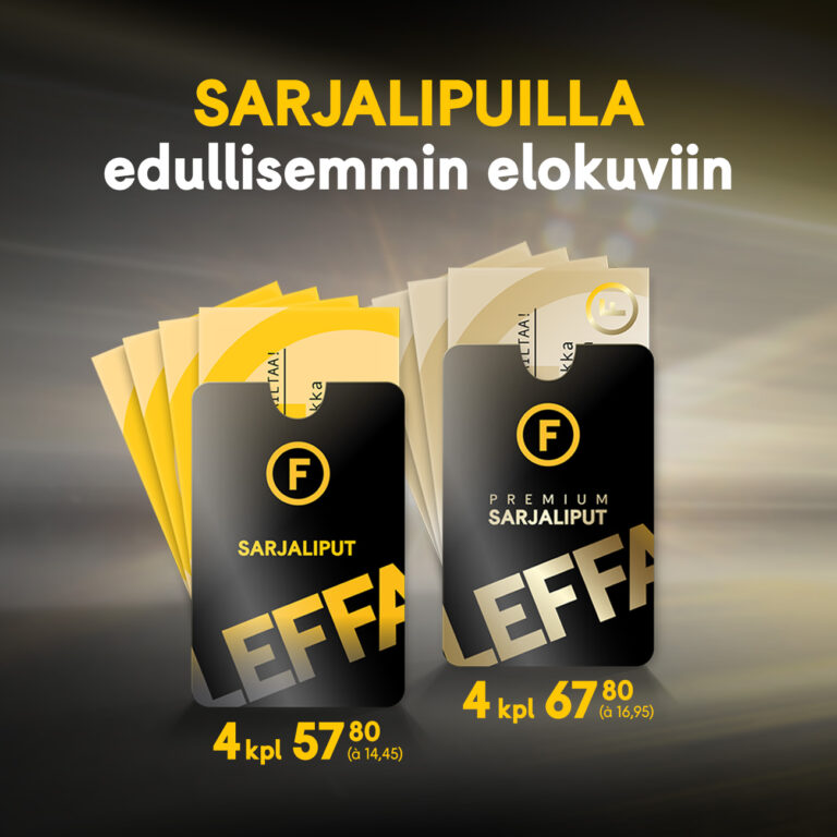 Finnkino sarjaliput 4 kpl 57,80€ Finnkino Omena