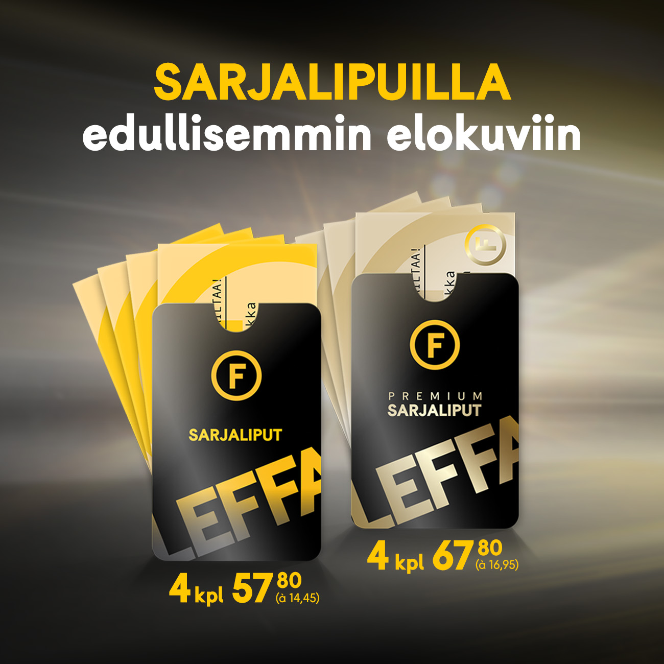 Finnkino sarjaliput 4 kpl 57,80€ Finnkino Omena
