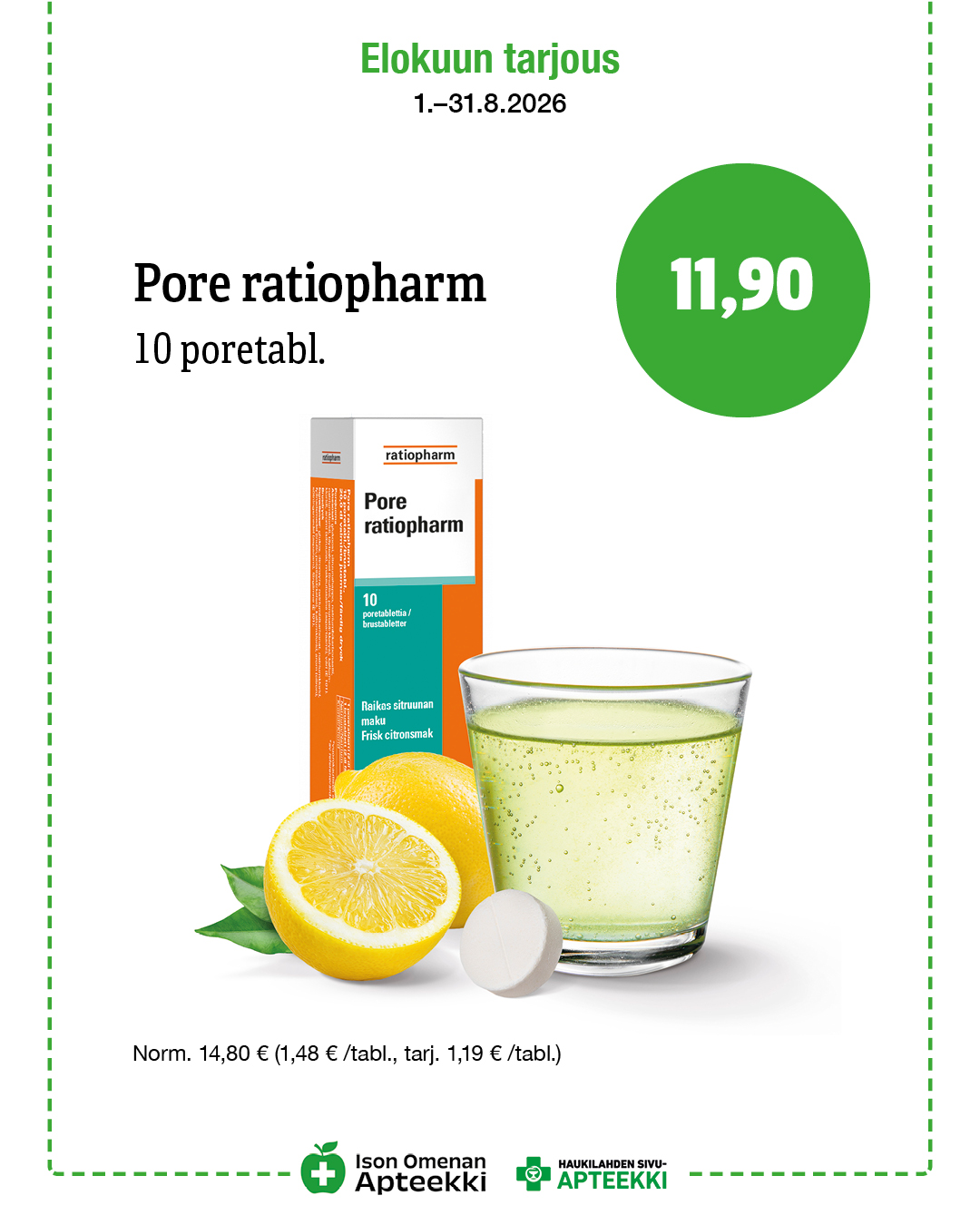 Pore Ratiopharm 10 poretabl. Ison Omenan Apteekki