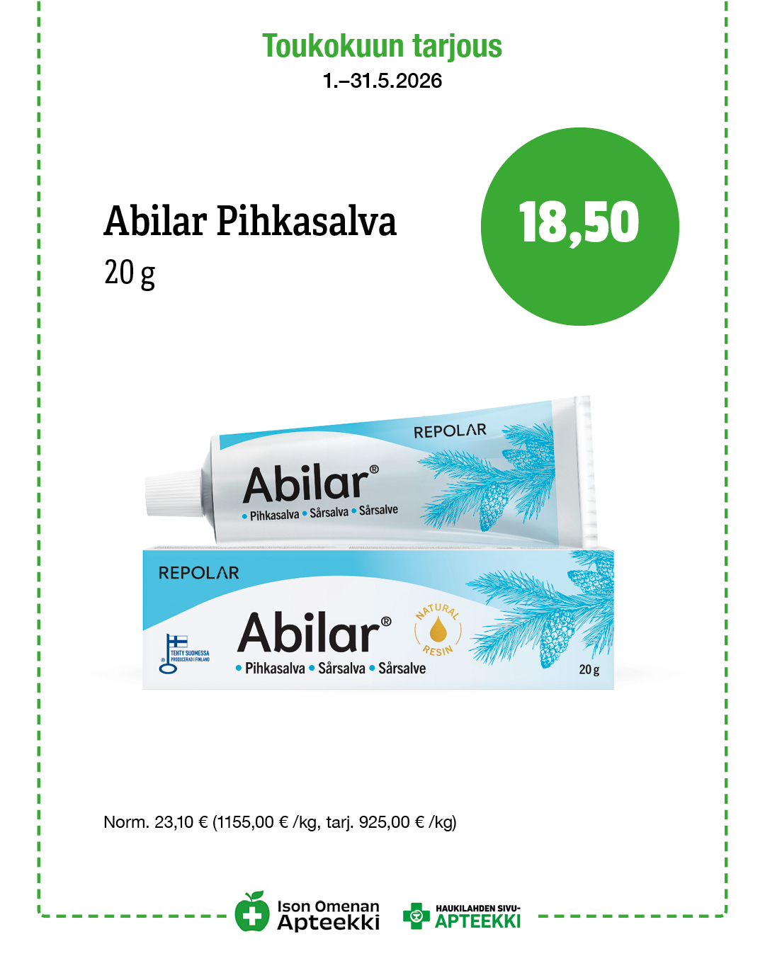 Abilar pihkasalva 20g Ison Omenan Apteekki