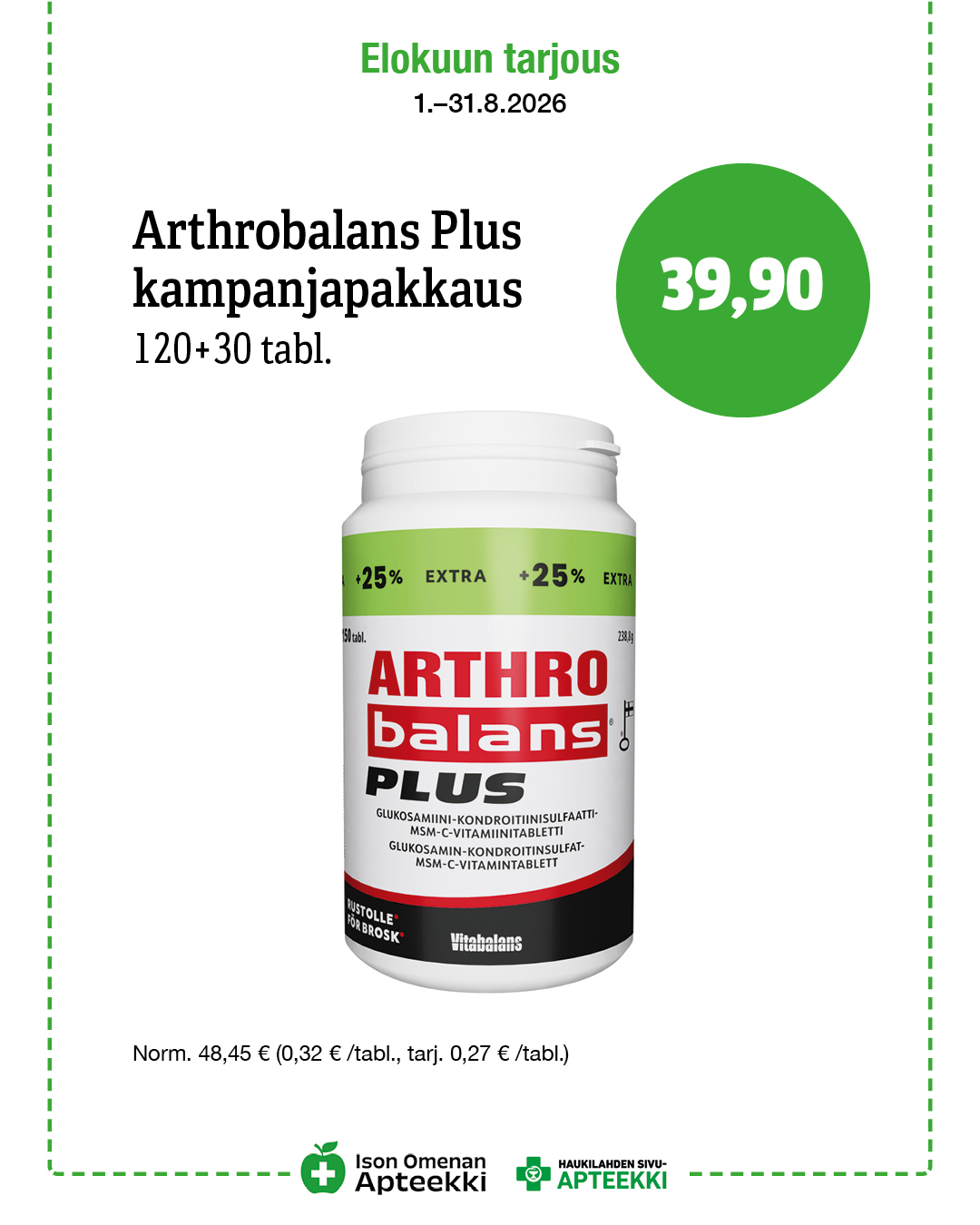 Arthrobalans Plus 120+30 tabl. Ison Omenan Apteekki