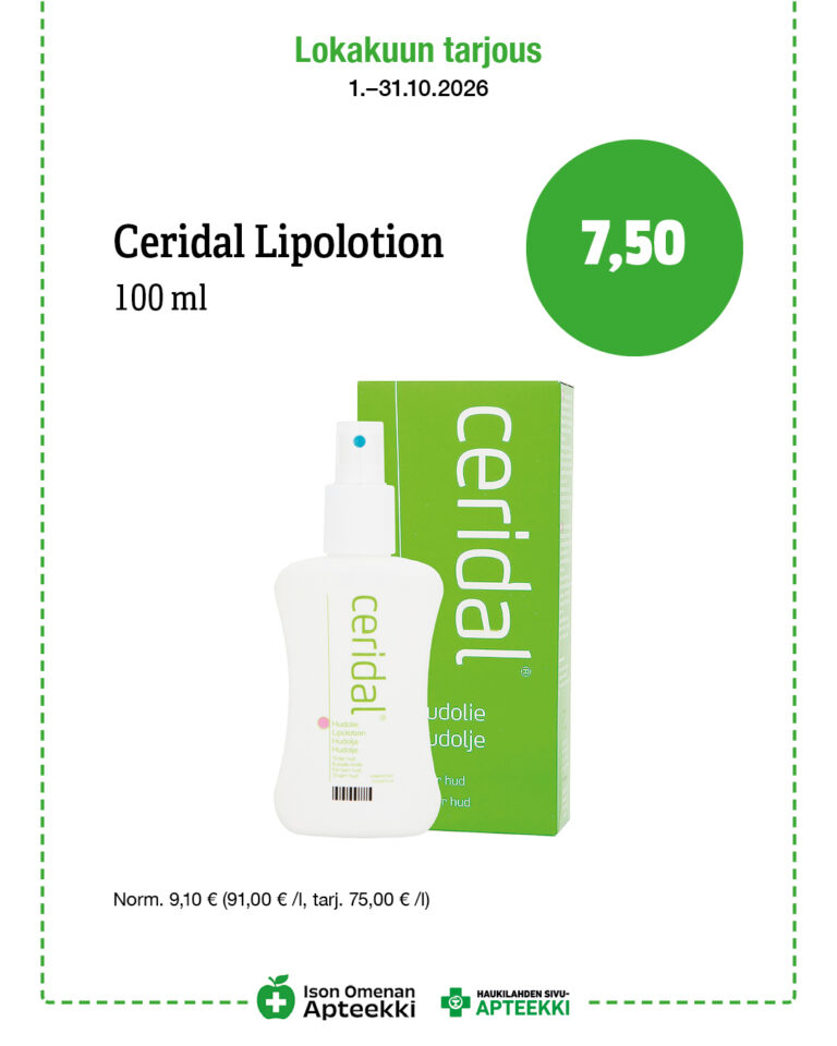 Ceridal Lipolotion 100ml 7,50 € Ison Omenan Apteekki