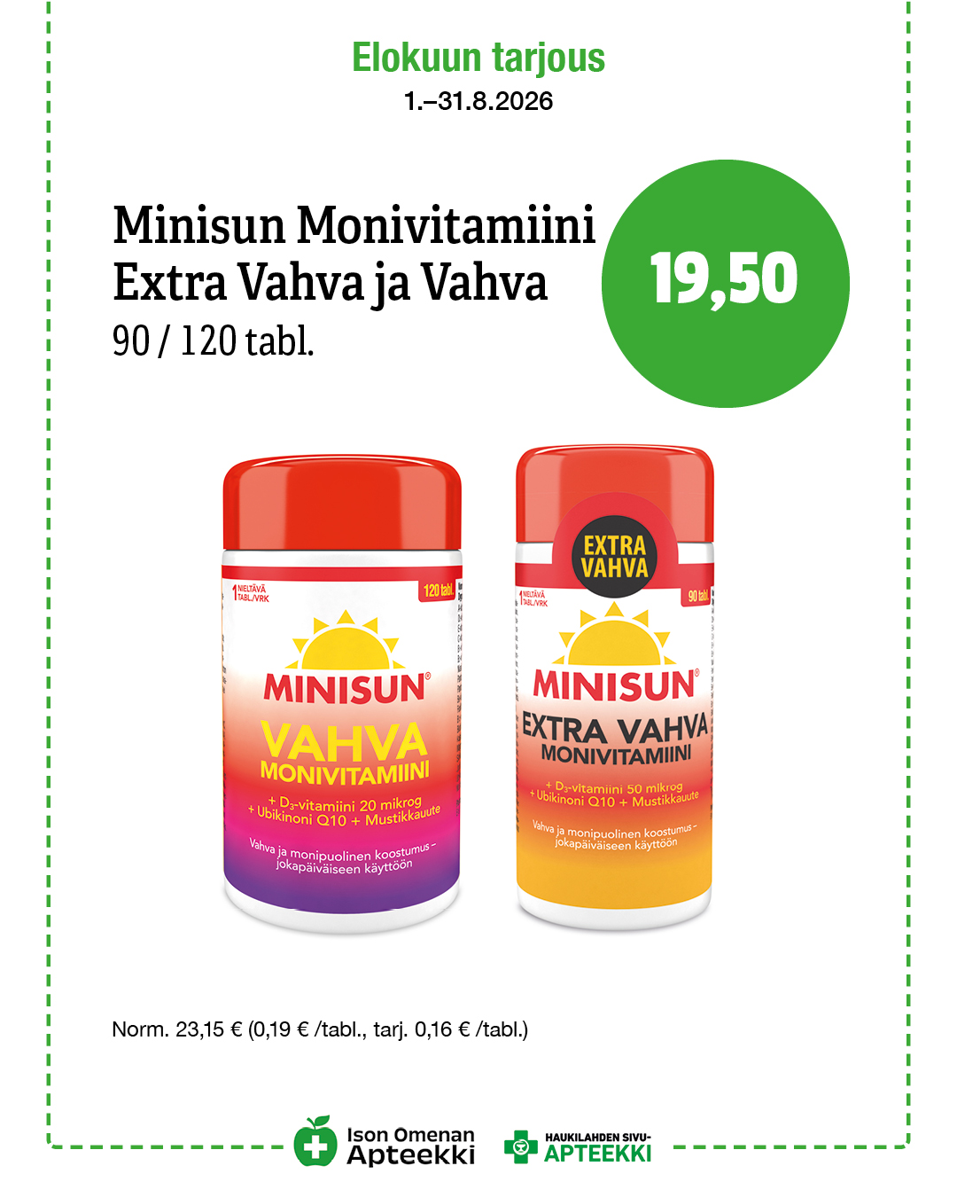 Minisun Monivitamiini Extra Vahva 90/120 Ison Omenan Apteekki