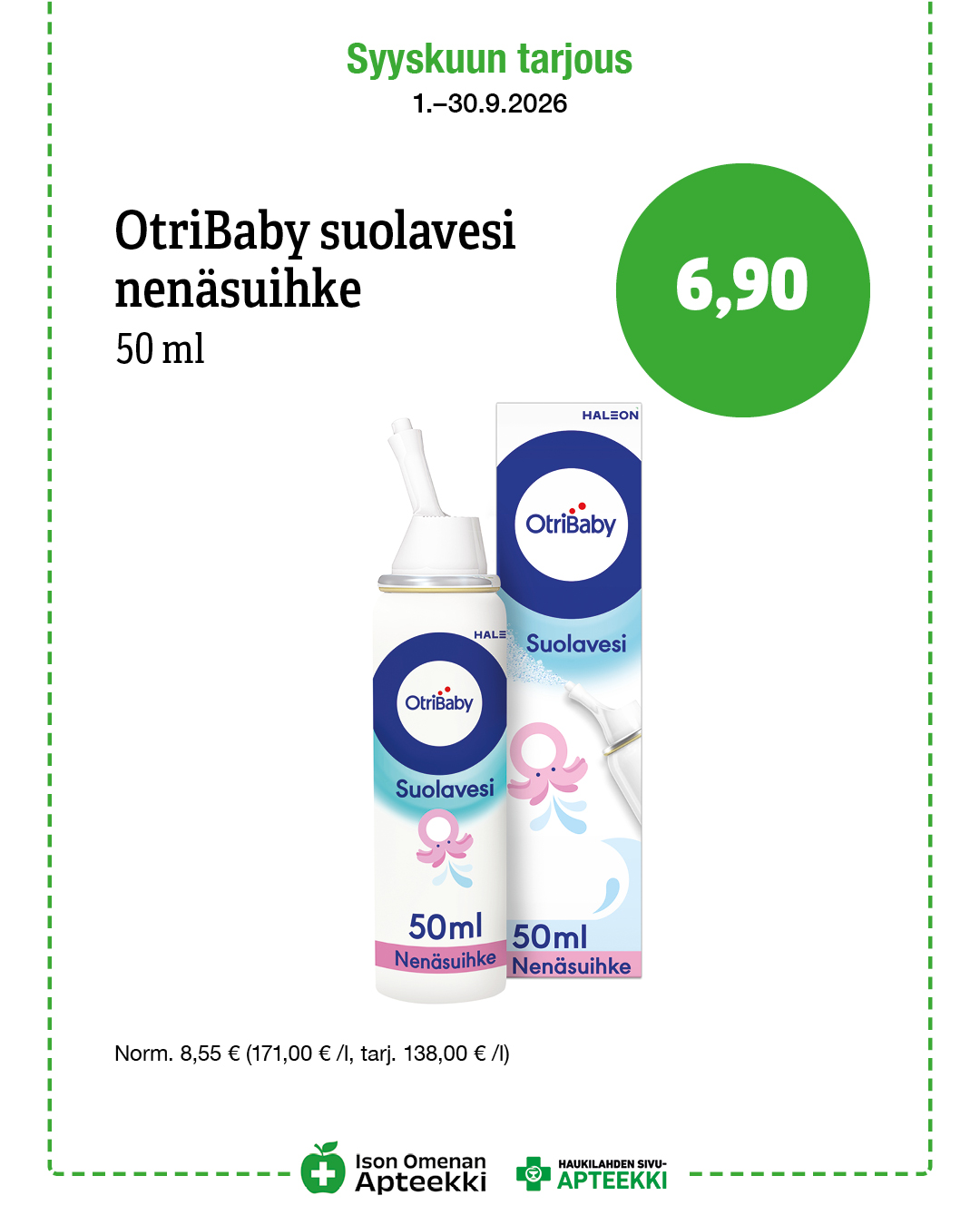 Otribaby suolavesi nenäsuihke 50ml Ison Omenan Apteekki