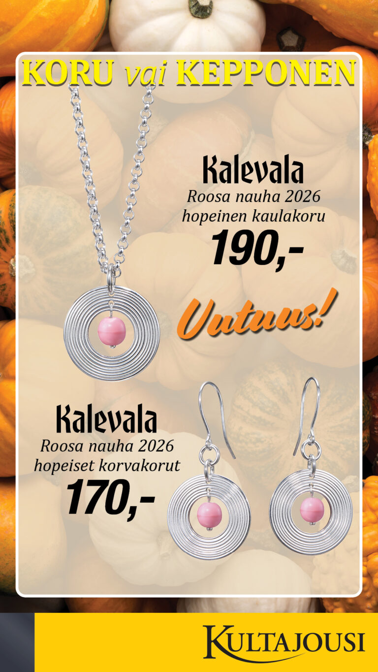 Kalevala Roosa Nauha 2026 korut Kultajousi