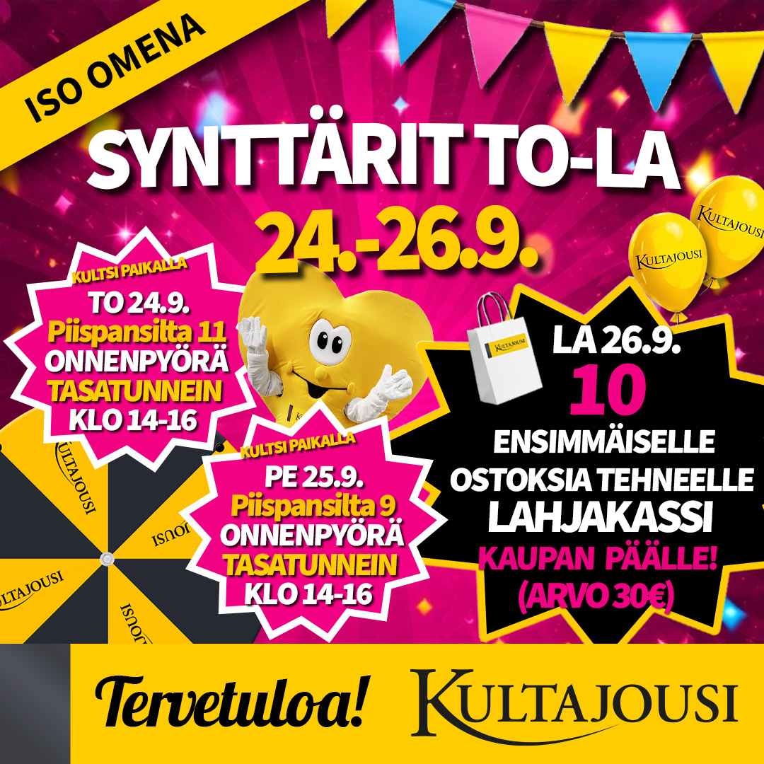 Kultajousi juhlii Iso Omenan synttäreissä mukana! Kultajousi