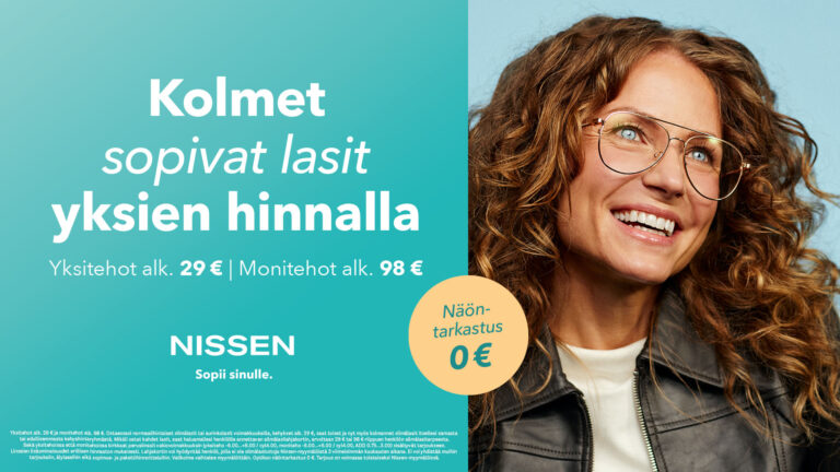Kolmet sopivat lasit yksien hinnalla! Nissen