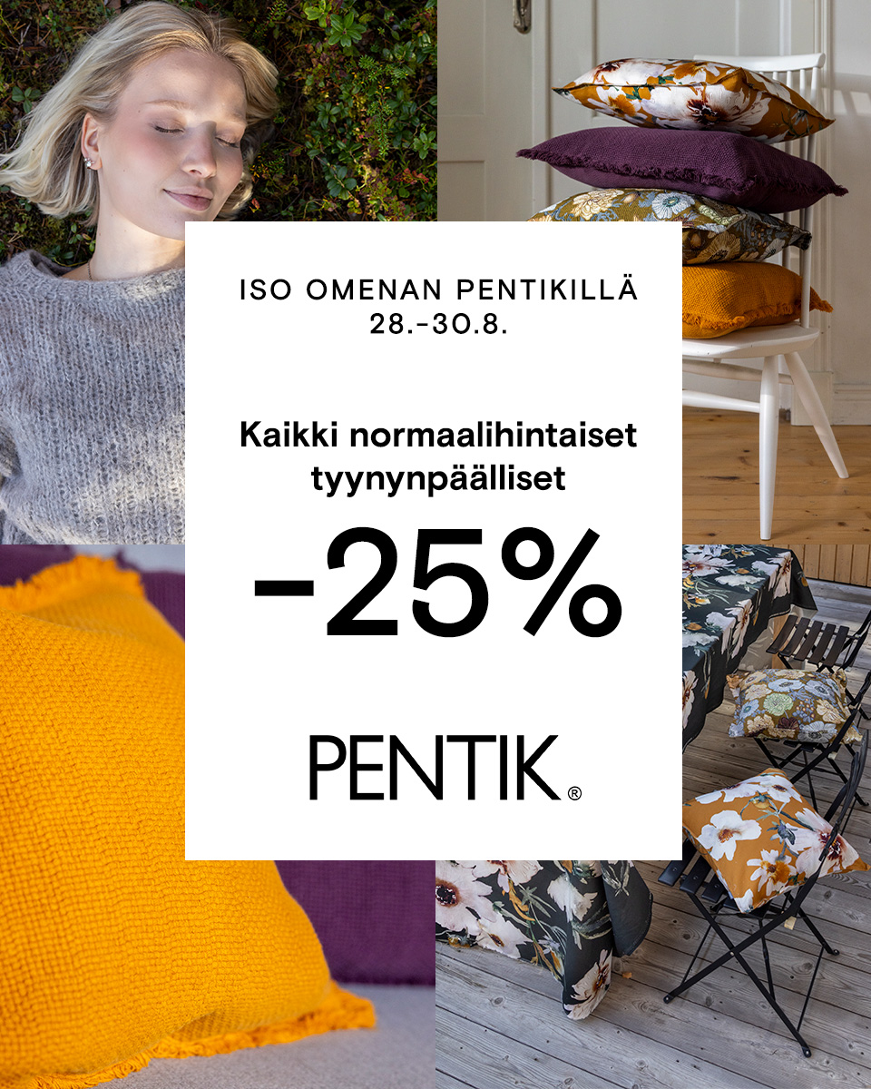Espoon päivillä 28-30.8 Kaikki Tyynynpäälliset -25% Pentik