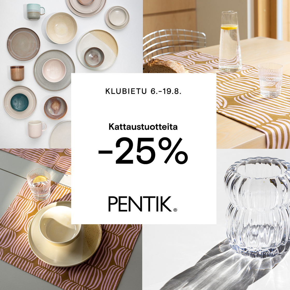 Kattaustuotteita -25% Pentik