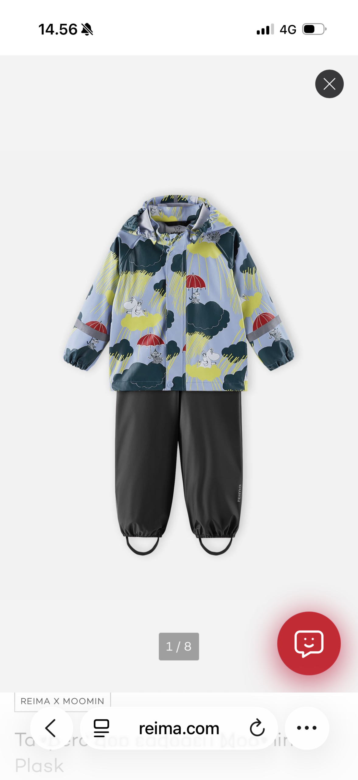 Taaperoiden sadeasu Moomin Plask -25% Reima