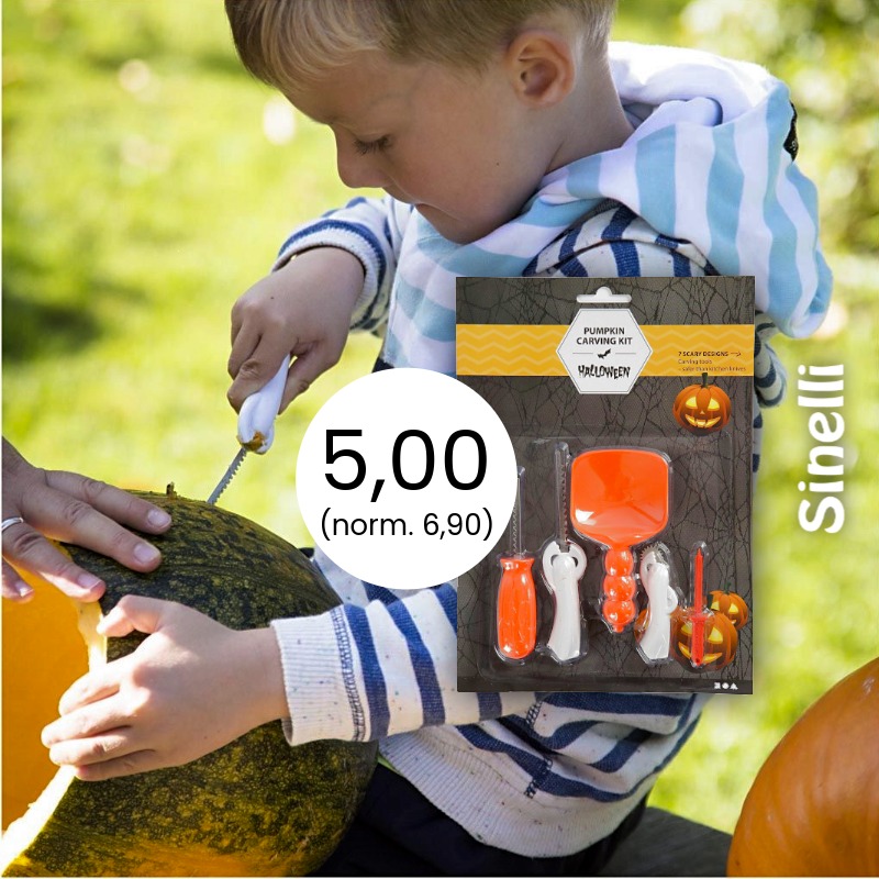 Pumpkin Carving -tarvikesetti Sinelli Askartelukauppa