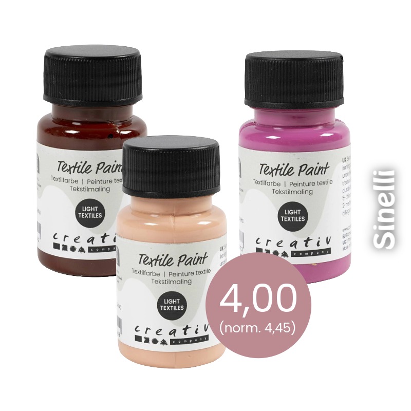 Textile Paint -tekstiilimaali Sinelli Askartelukauppa