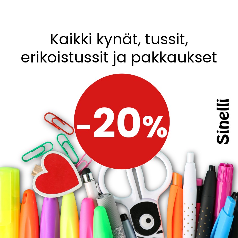 Kaikki kynät ja tussit -20% Sinelli Askartelukauppa