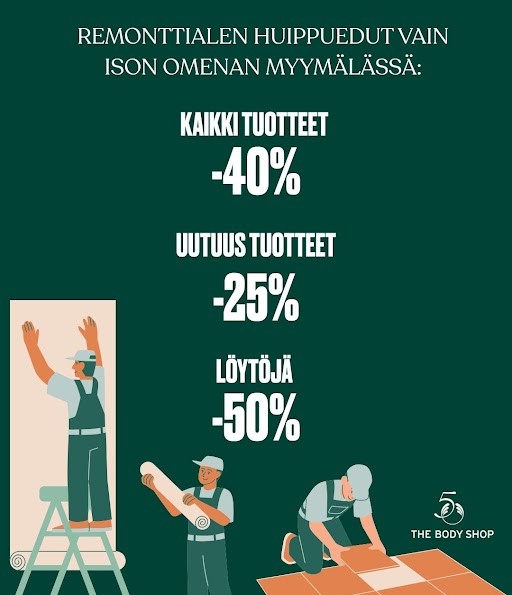 Remonttimyynti kaikki -40%* The Body Shop