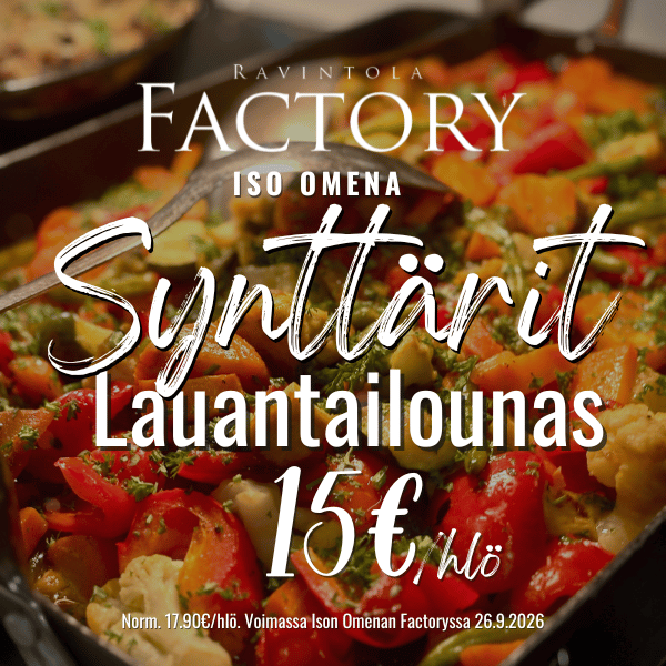 Omppu synttärit Lauantailounas NELIÖ portaalikuva (600 x 600 px)